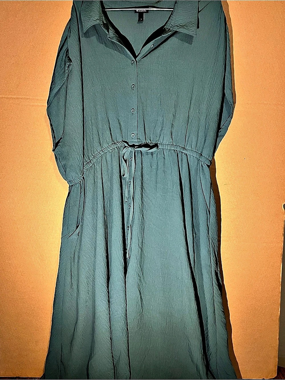 Torrid Crinkle Gauze Button-Front Maxi Dress Green Size 1